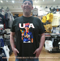 USA Baseball Champion young player with trophy shirt