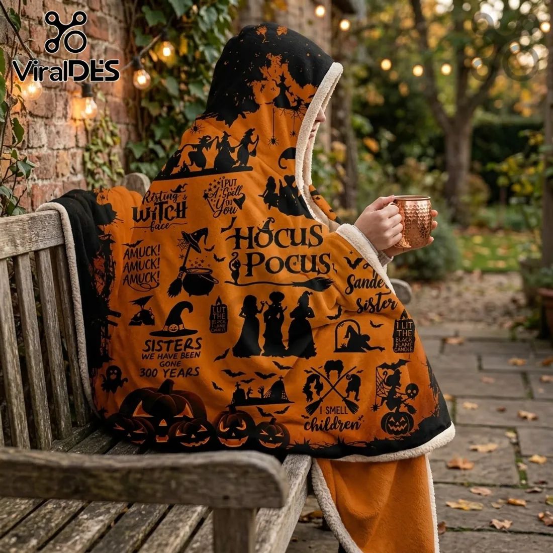 Hocus Pocus Sanderson Sisters Hooded Blanket