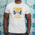 Strong And Pretty Gym T-Shirt Weight Training Fitness Workout Lovers Gift