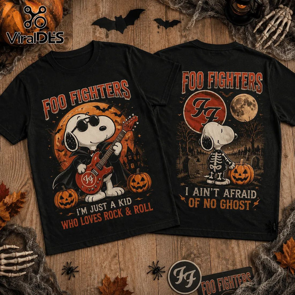 Foo Fighters x Snoopy Halloween Black T-Shirt