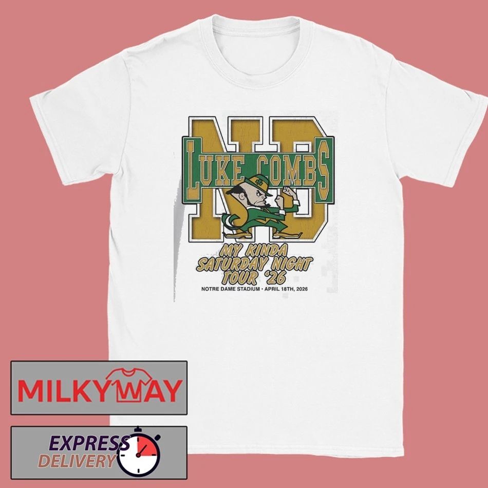 Luke Combs South Bend Indiana 2026 Tour Merch Tee At Notre Dame Stadium April 18 2026 Notre Dame Fighting Irish Big Logo T-Shirt