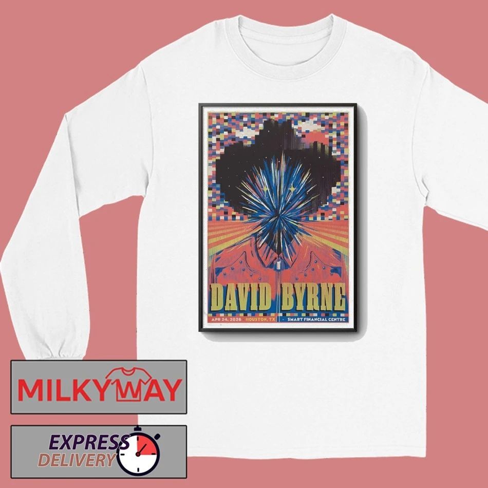 David Byrne April 24 2026, Houston TX Poster shirt