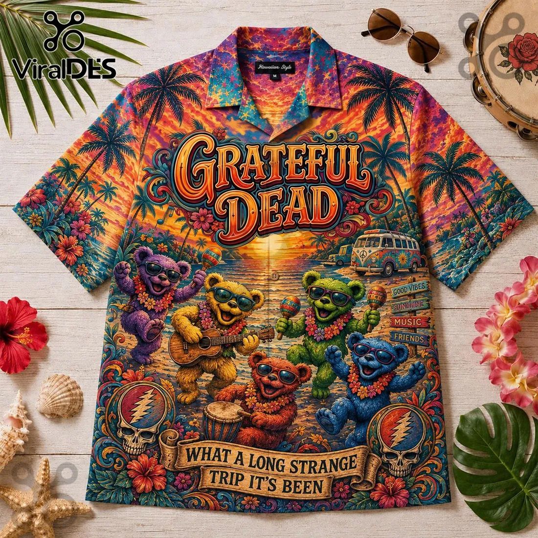 Grateful Dead Dancing Bears Hawaiian Shirt