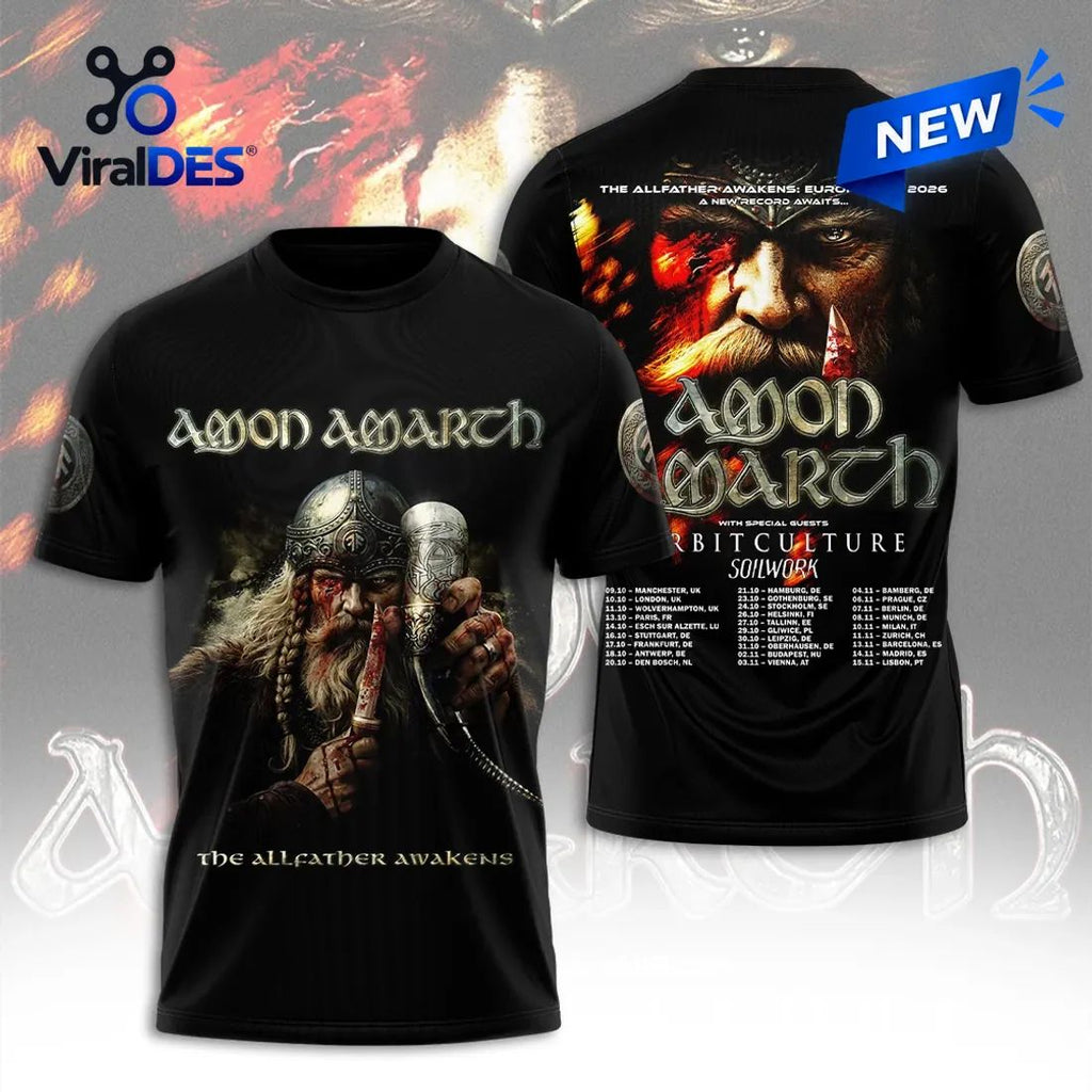 Amon Amarth Allfather Awakens 2026 Concert Tour Shirt