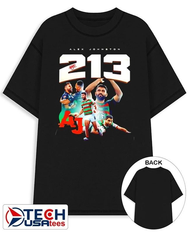 South Sydney Rabbitohs Alex Johnston 213 Record Breaker shirt