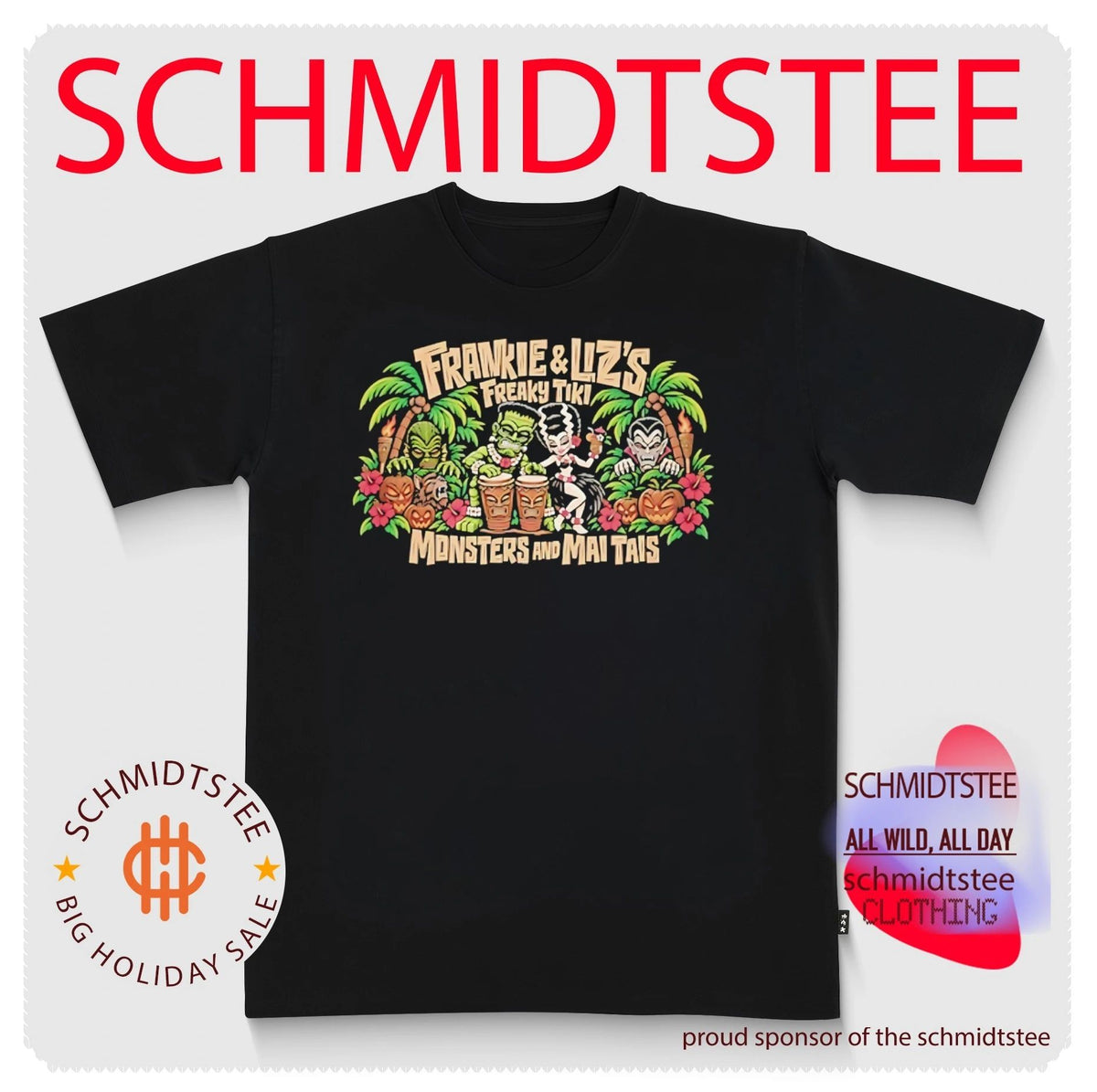 Frankie and Liz Monsters and Mai Tais Halloween 2026 shirt