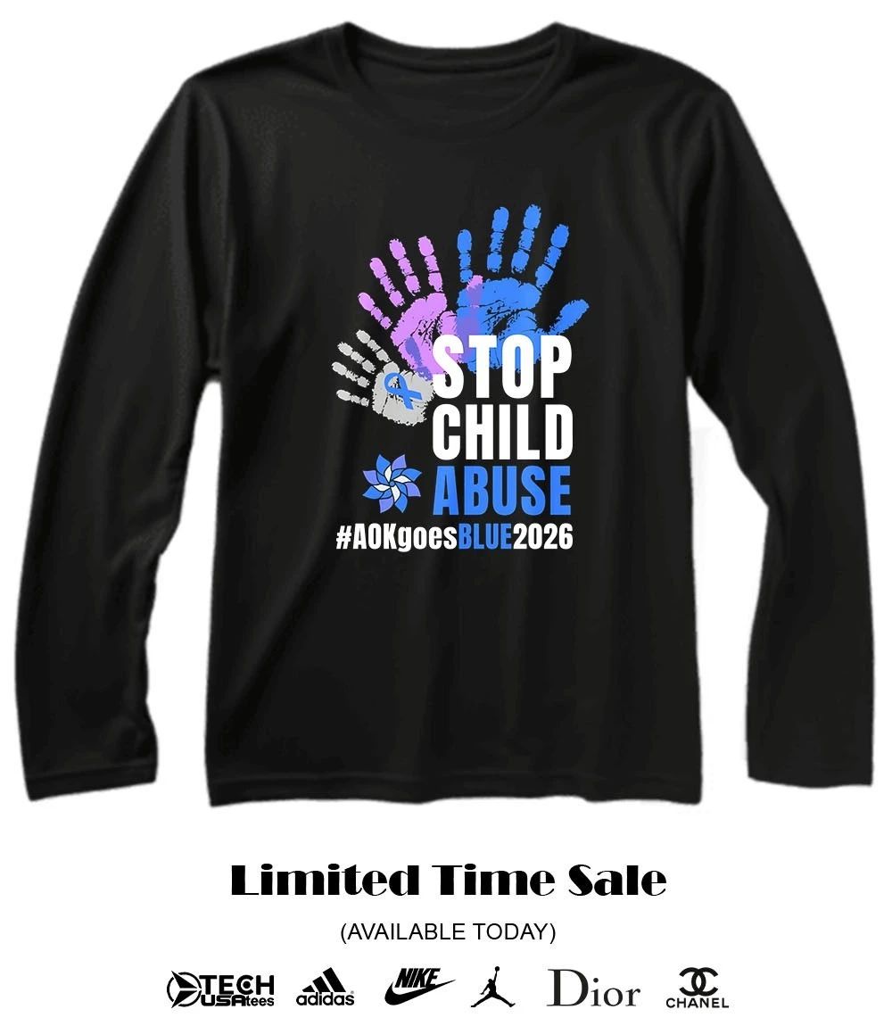 Stop child abuse AOK goes blue 2026 shirt
