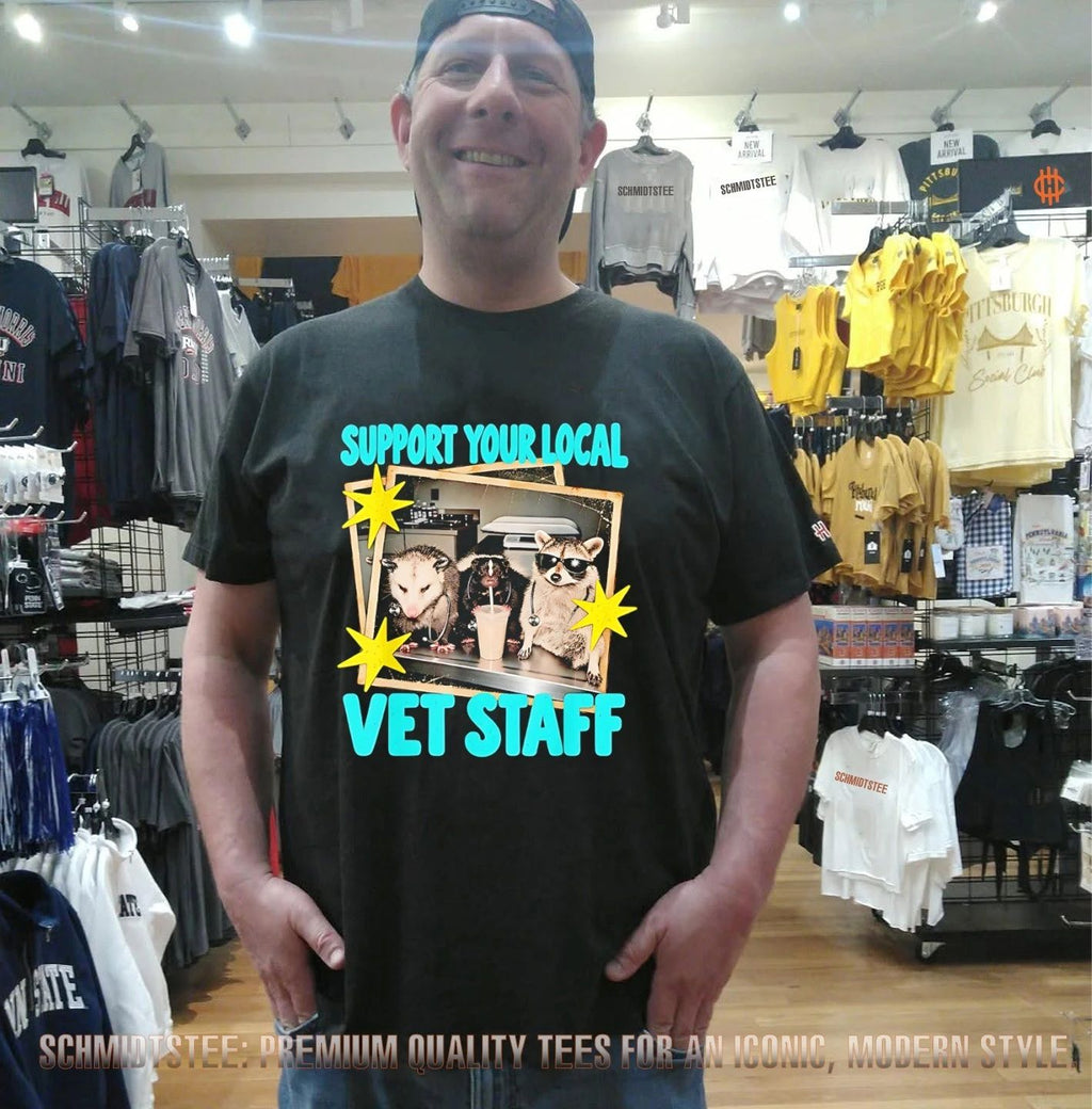 Support Your Local Vet Staff Opossum Skunk and Raccoon shirt