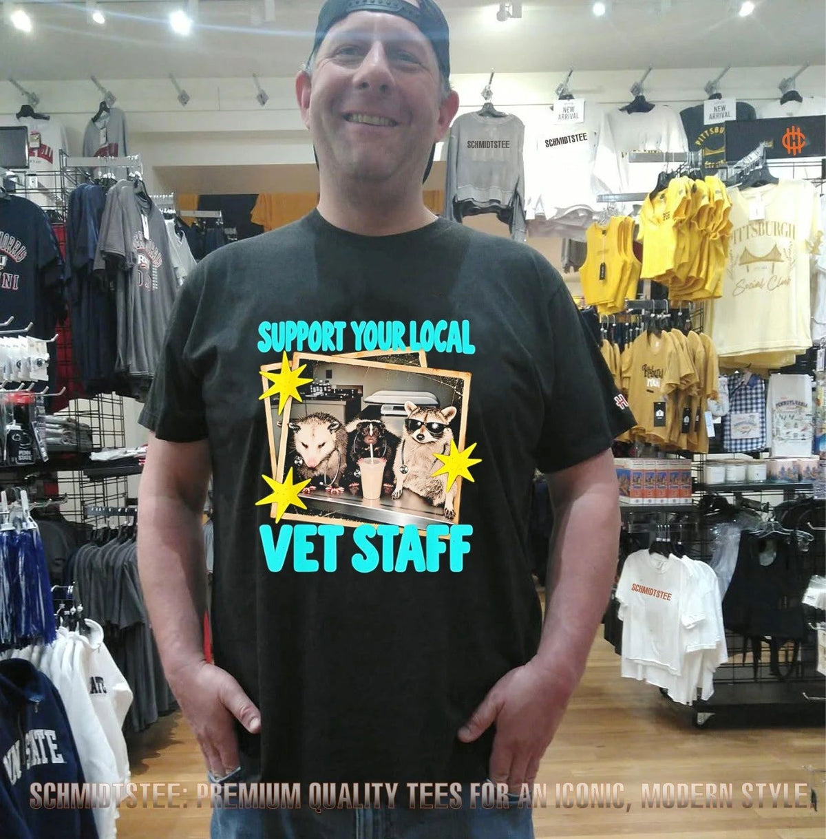 Support Your Local Vet Staff Opossum Skunk and Raccoon shirt