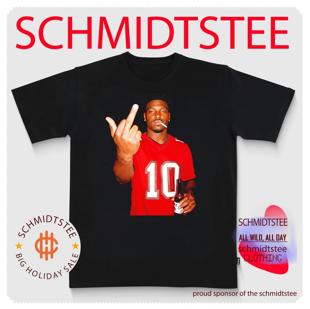Jalon Daniels Tampa Bay Buccaneers holding beer middle finger shirt