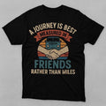 Retro Travel Friendship Black T-shirt