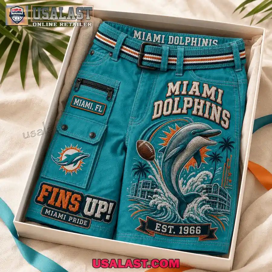 Miami Dolphins Fins Up Men Cargo Short