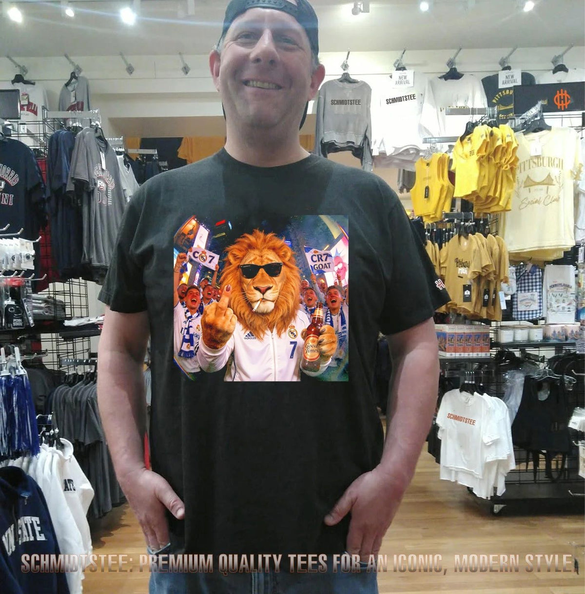 Real Madrid number 7 the Lion middle finger shirt