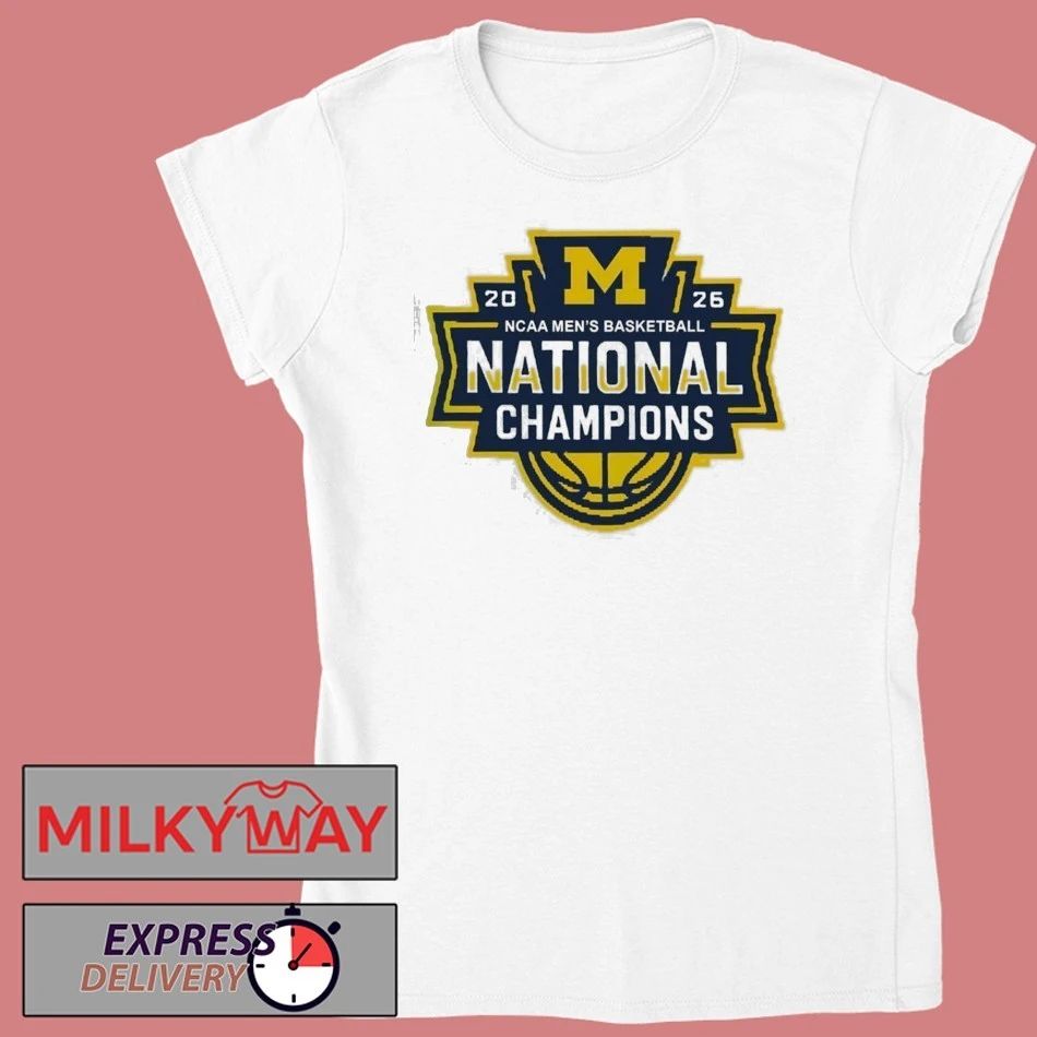 Michigan Wolverines Men’s Basketball 2026 NCAA National Champions Logo T-Shirt