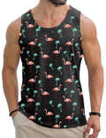 Men's Hawaiian Tank Tops Tropical Funky Floral Tops Sleeveless Basic T-Shirt