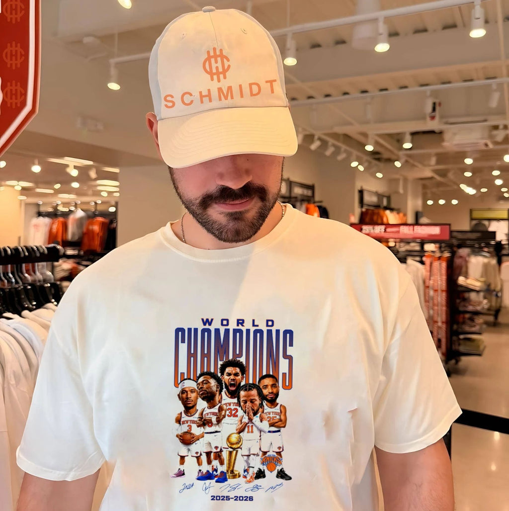 New York Knicks World Champions 2025-2026 signatures caricature shirt