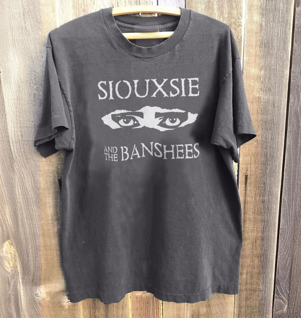 NEW! Siouxsie And The Banshees Music Gift Black Tee Charcoal Cotton T-shirt