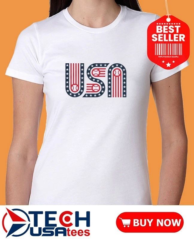 USA stars stripes and baseball shirt