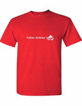 Taftan Airlines White Logo Tee Persian Iranian Air Travel Red Cotton T-shirt