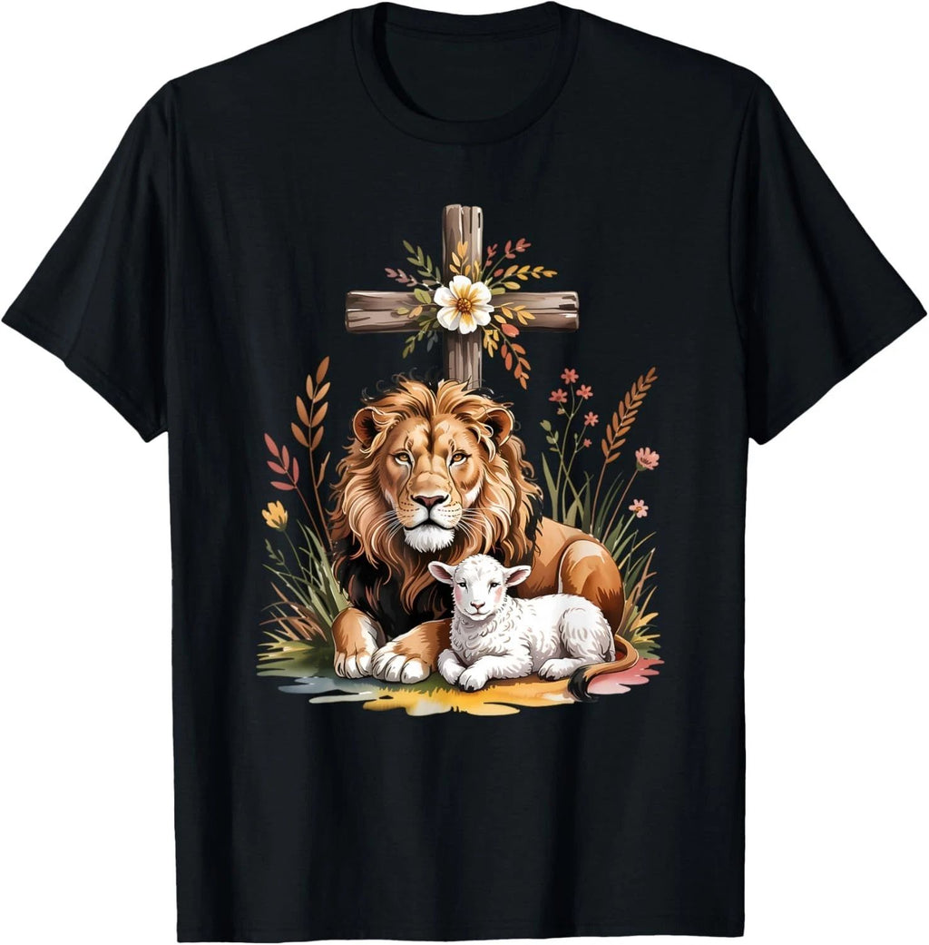 Lion of Judah Lamb of God Christian Cross Faith Symbol T-Shirt unisex T-Shirt