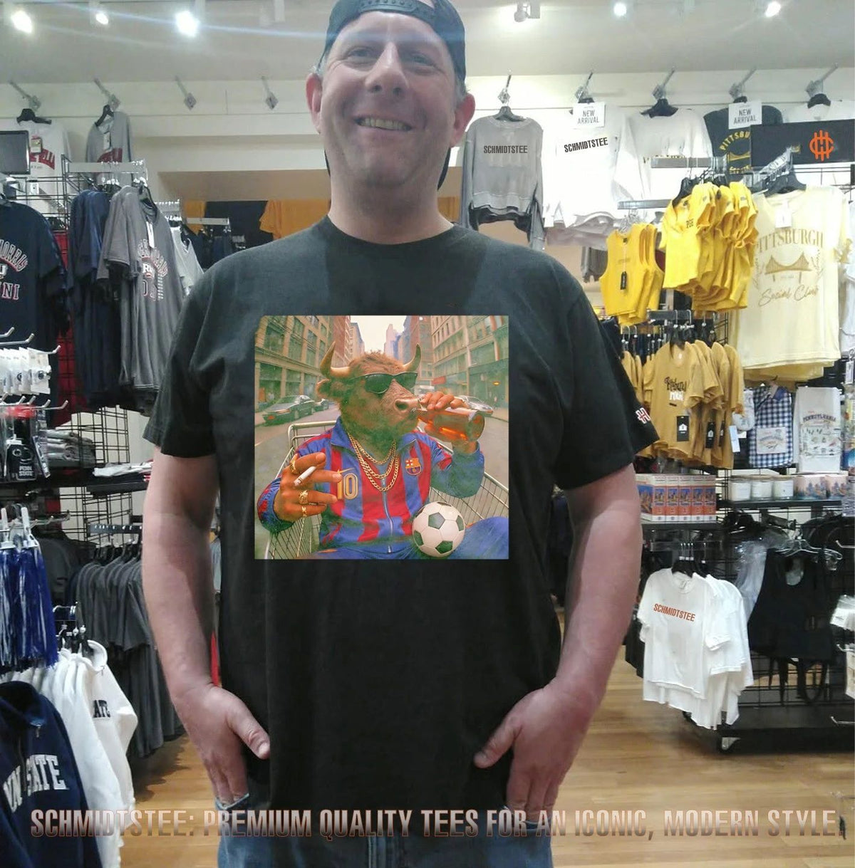 FC Barcelona number 10 jersey the bull that drinking beer shirt