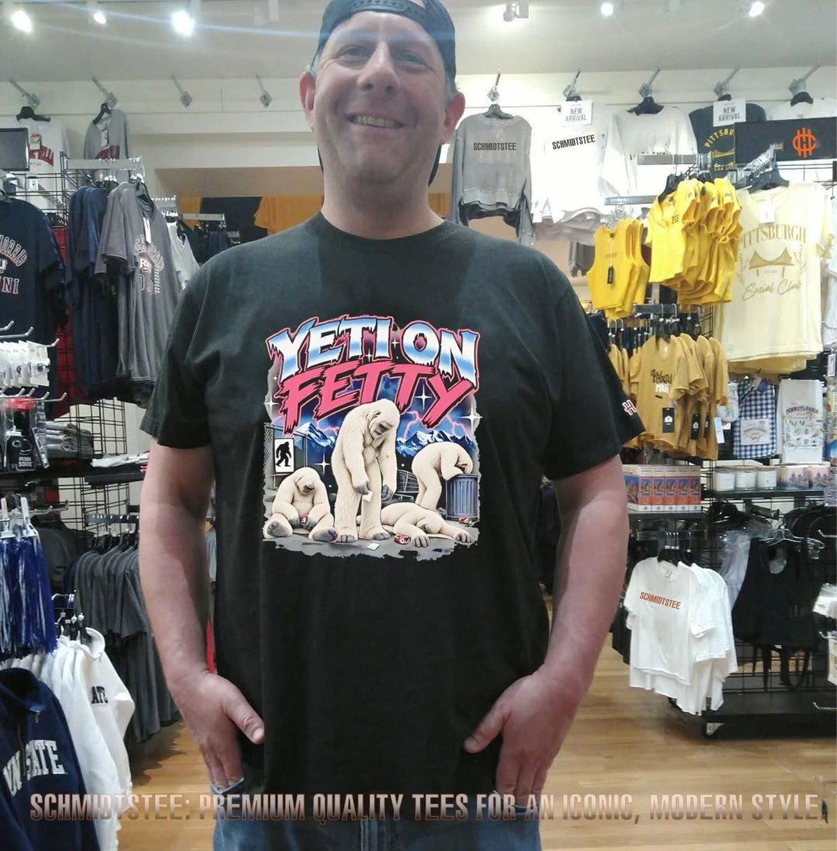 Yeti on Fetty Bootleg Style Bigfoot Sasquatch shirt