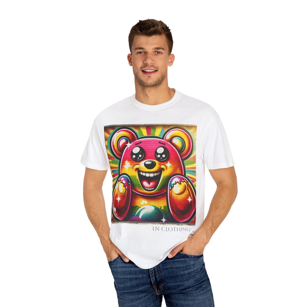 Bear Graffiti T-shirt, Unisex Tee, Graphic Print Shirt, Street Style, Urban
