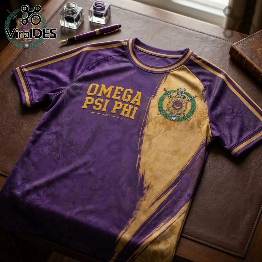 Premium Omega Psi Phi Purple and Gold Shirt