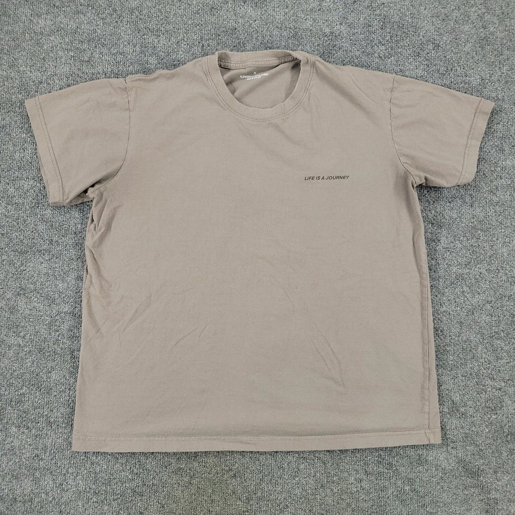 Playworks Shirt Men Medium Gray Life Is A Journey Graphic Tee Short Sleeve Adult