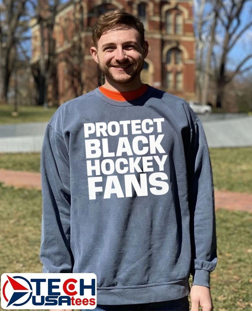 Protect black hockey fans shirt