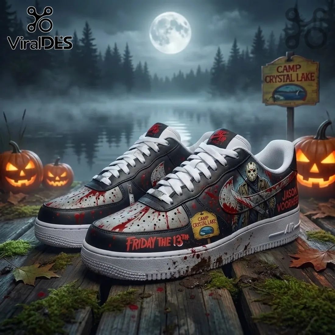 Jason Voorhees Friday The 13th Custom Air Force 1 Sneakers