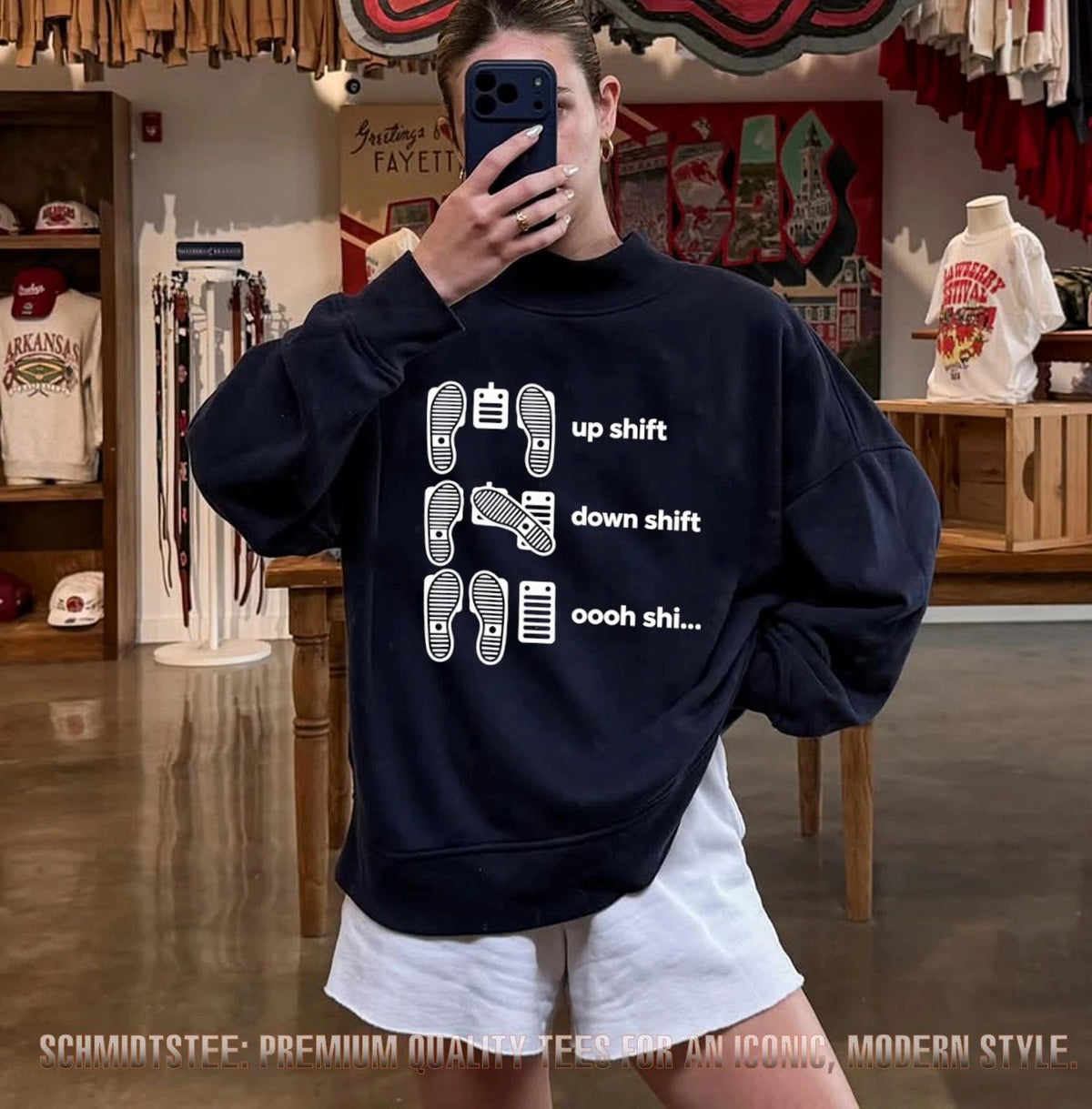 Transmission Car Pedal Up Shift Down Shift Oh Shit shirt