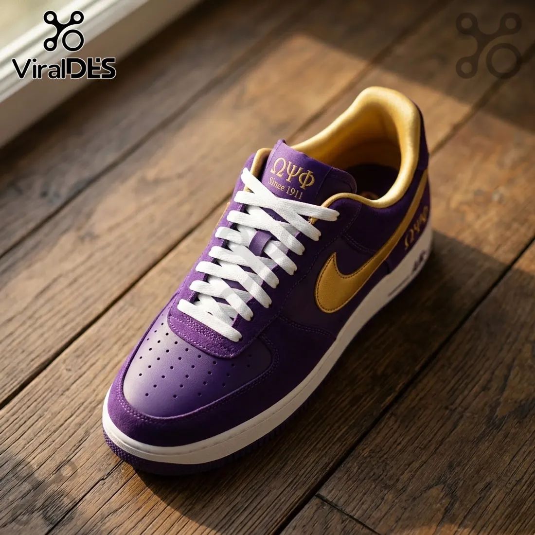 Omega Psi Phi Purple Suede Air Force 1 Sneakers