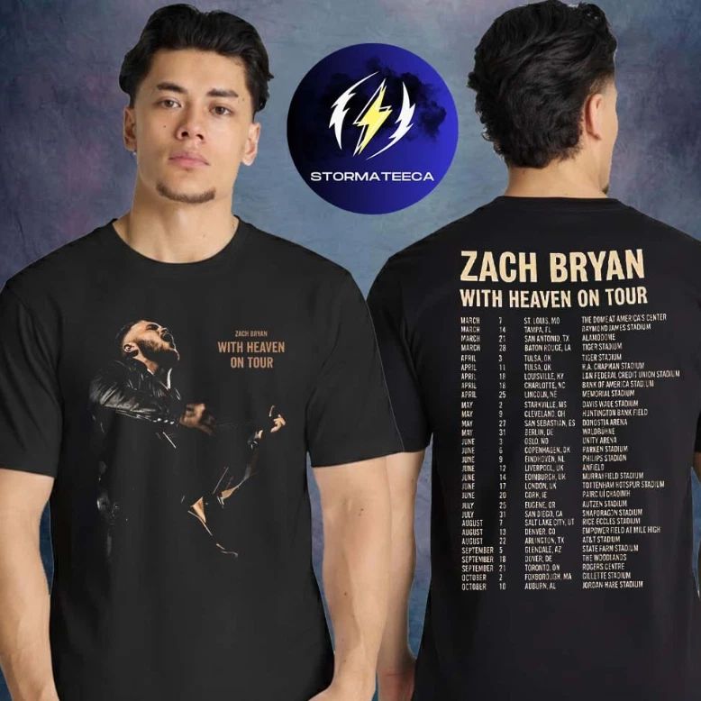 Zach Zach Bry*An Merch With Heaven On Tour 2026 Photo Guitar Tour Dates T-Shirt
