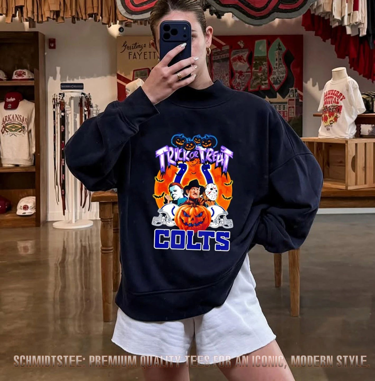 Indianapolis Colts x Horror characters Trick Or Treart Halloween shirt