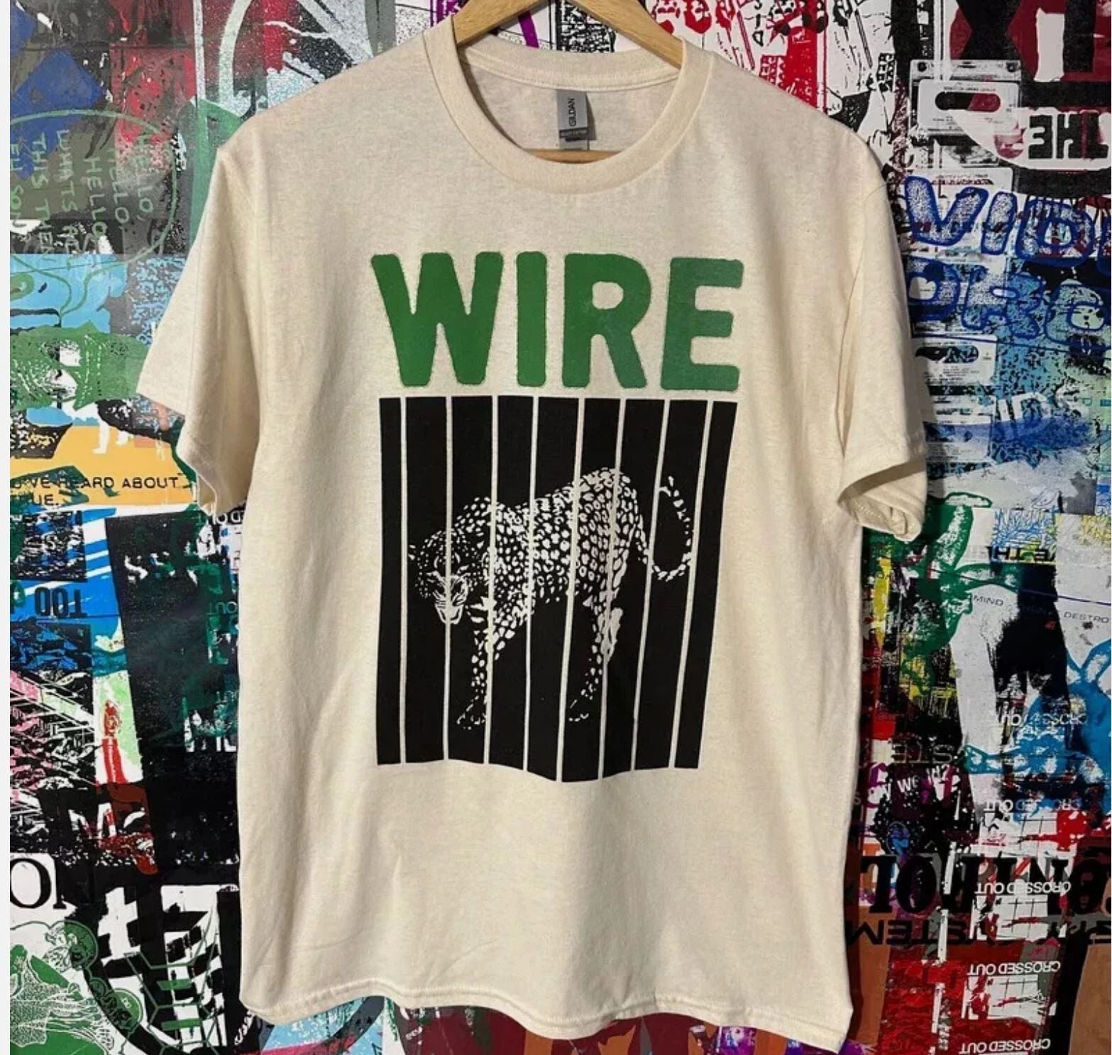 Wire Outdoor Miner T Shirt Post Punk Rock Vintage Band sand color