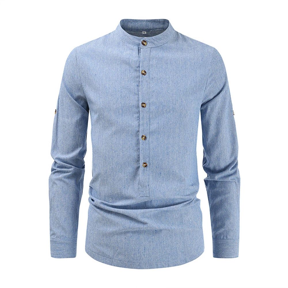 Men's Stripes Shirt Casual Slim Shirts Long Sleeve Button Down Tops Blouse