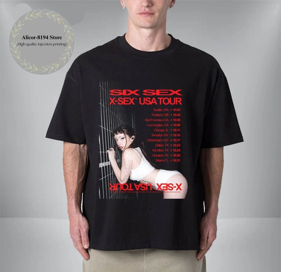 Six Sex X-Sex USA Tour 2025 Schedule Tour Dates Unisex T-Shirt