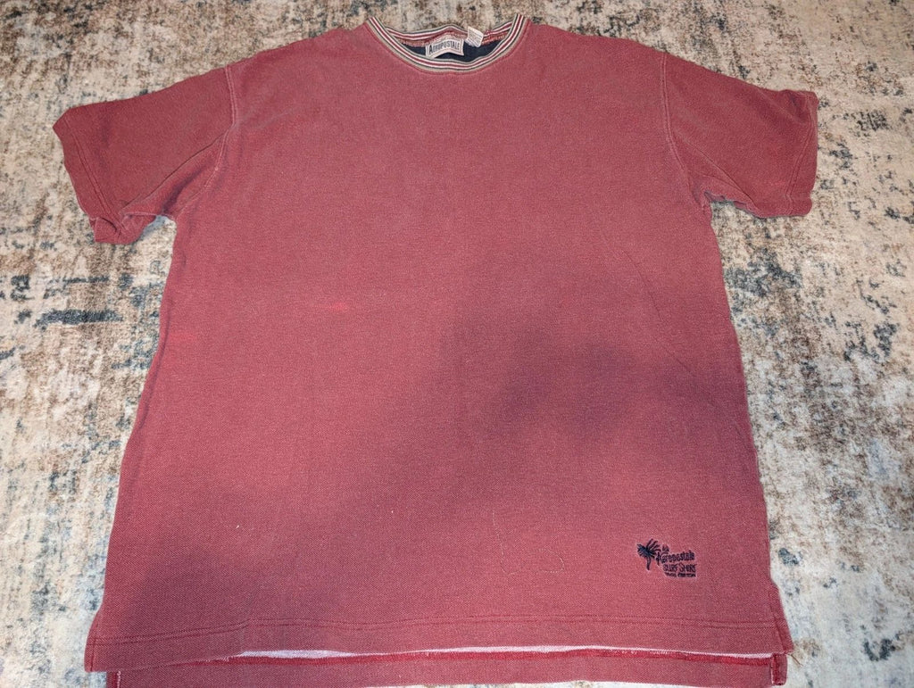 Vintage Aeropostale Compagnie Generale Surf Shop T Shirt Mens Large Red Spellout