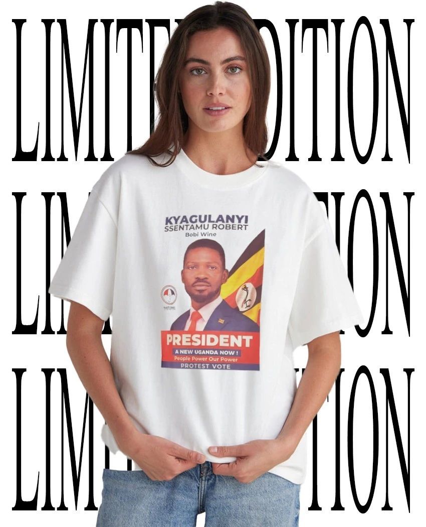 Kyagulanyi Ssentamu Robert Wine President a new Uganda now shirt
