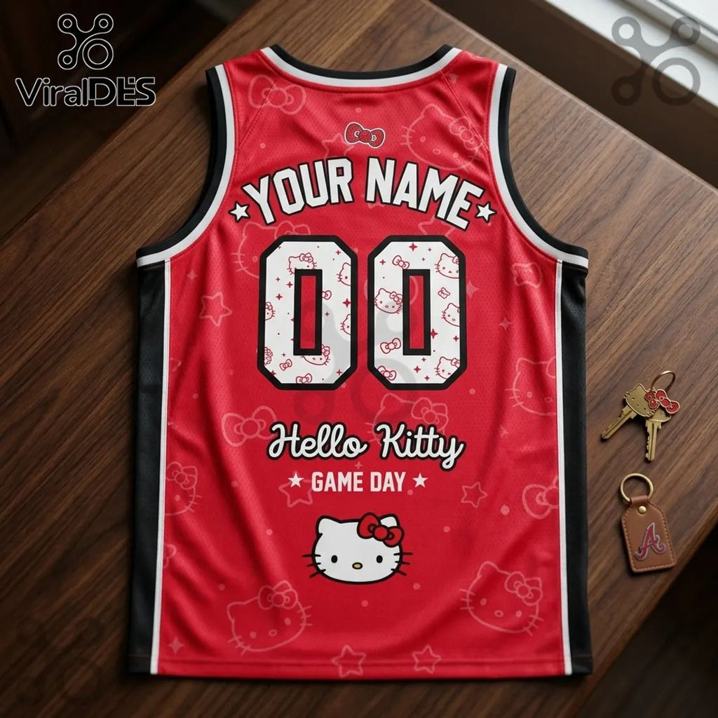 Hello Kitty x Atlanta Dream Red Basketball Jersey