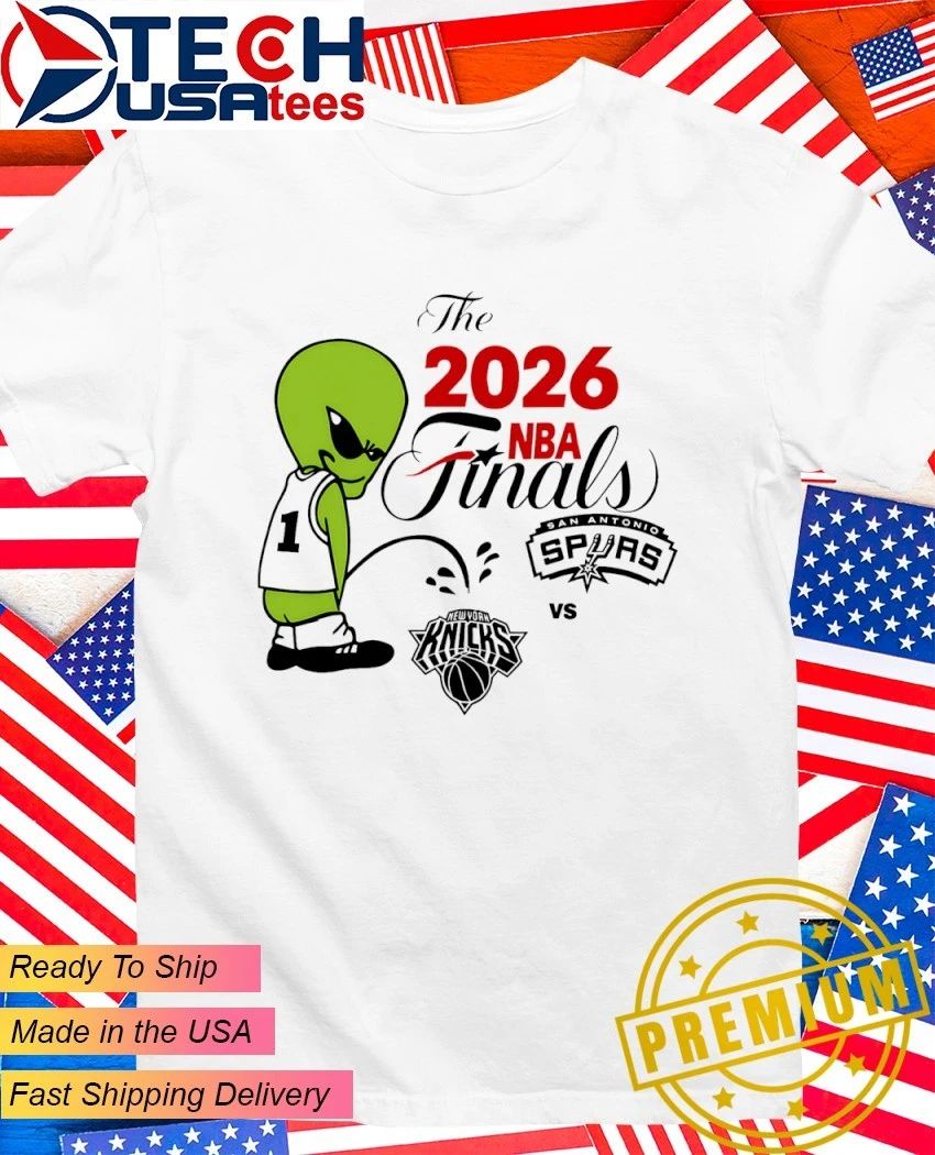The 2026 NBA Finals San Antonio Spurs Wemby Alien peeing on Knicks shirt