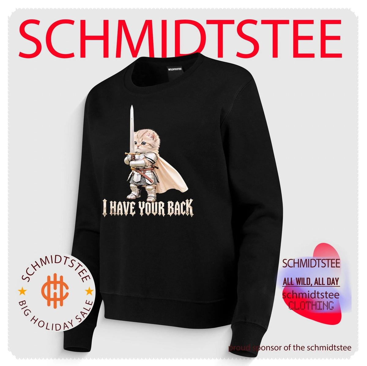 Medieval Cat Knight I have your back meme shirt