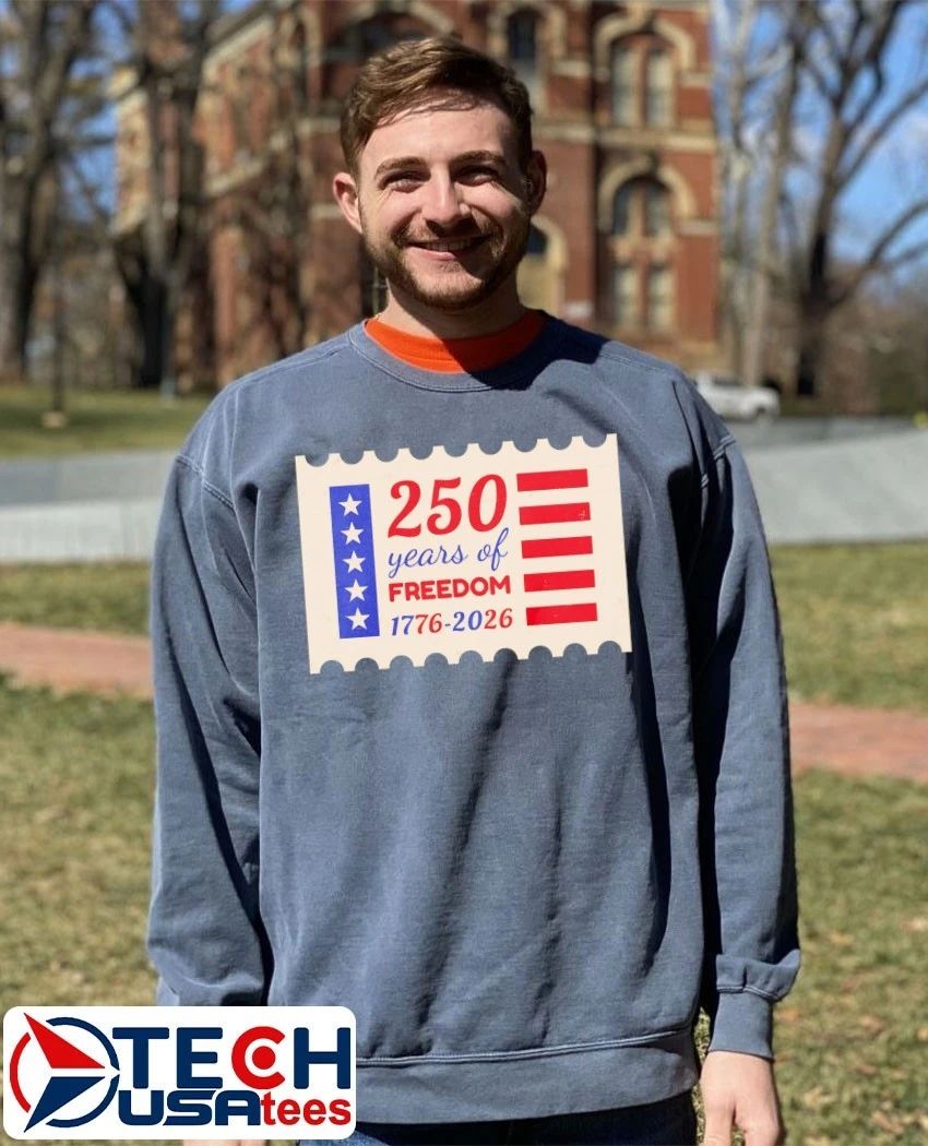 250 Years of Freedom 1776-2026 stamp shirt