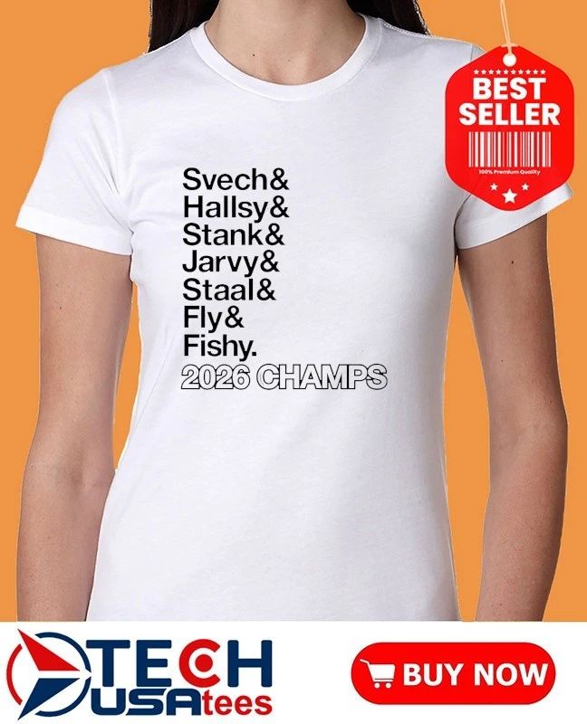 Carolina Hurricanes Hockey Ampersand 2026 Champs Svech and Hallsy and Stank and Jarvy and Staal and Fly and Fishy shirt