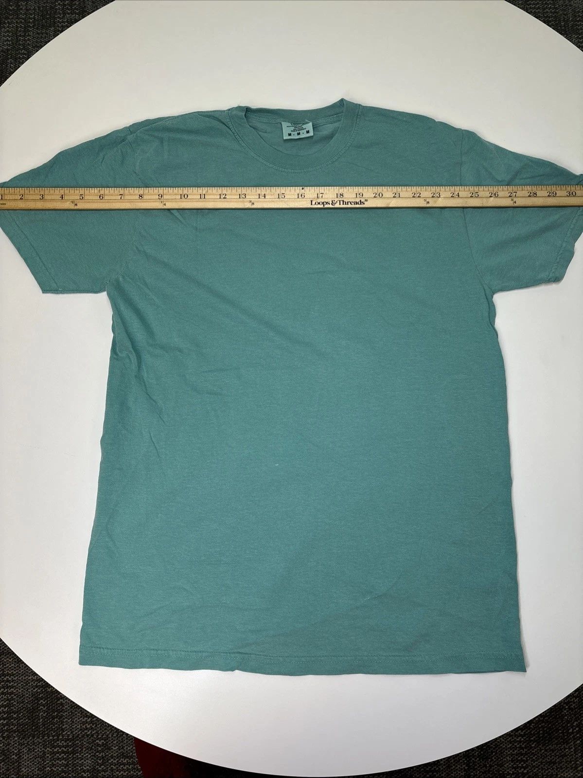 Comfort Colors Cotton T-Shirt Teal Crew Neck Casual Wear (Size Medium)
