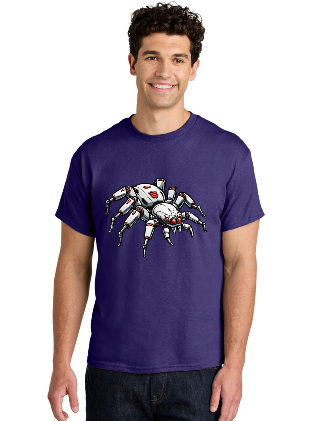 Robot-Spider-7 Mens Graphic Tee, 100% Cotton, Casual Summer Wear
