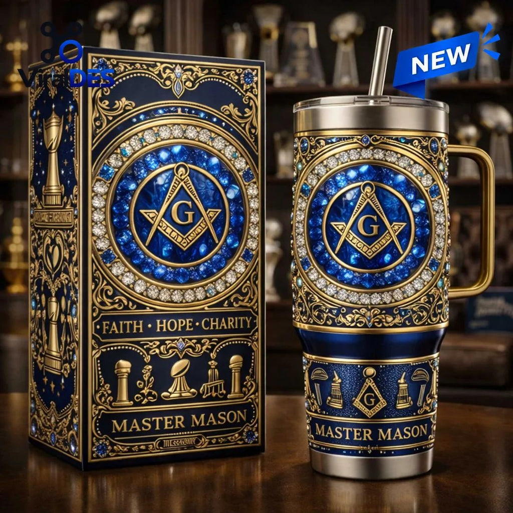 Master Mason Blue Gold Stanley Tumbler
