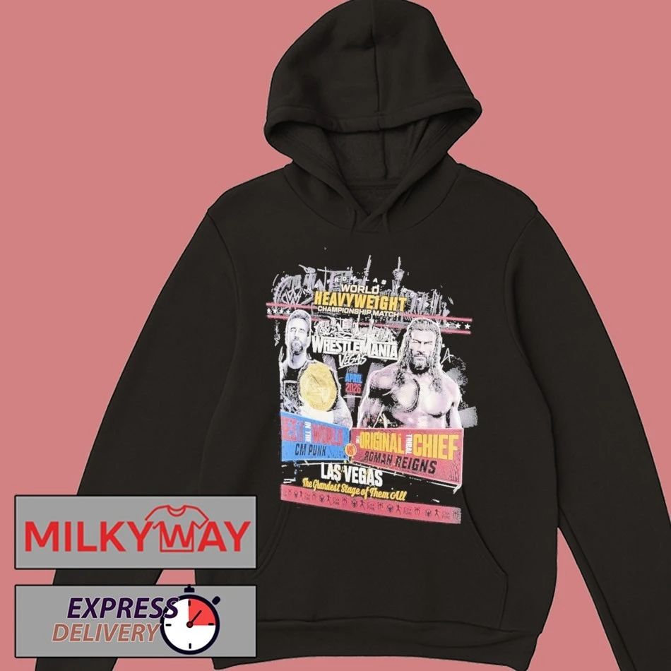 WrestleMania 42 CM Punk vs Roman Reigns World Heavyweight Championship Match April 2026 shirt