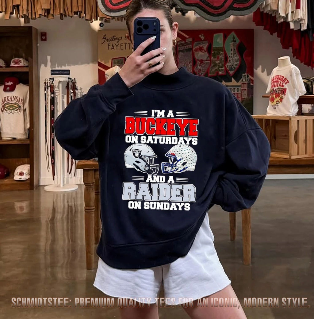 I’m a Buckeye on Saturdays and a Raider on Sundays shirt